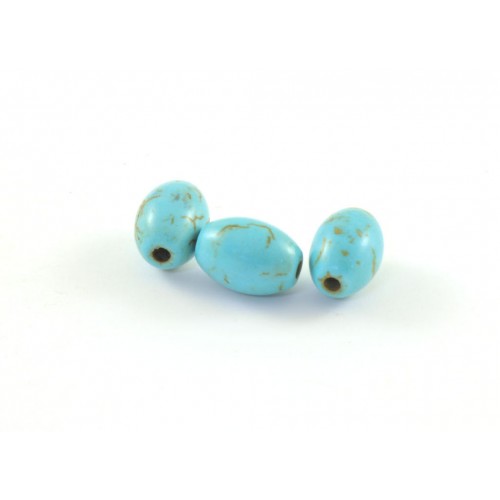 Oval light turquoise stabilized magnesite 10x8mm